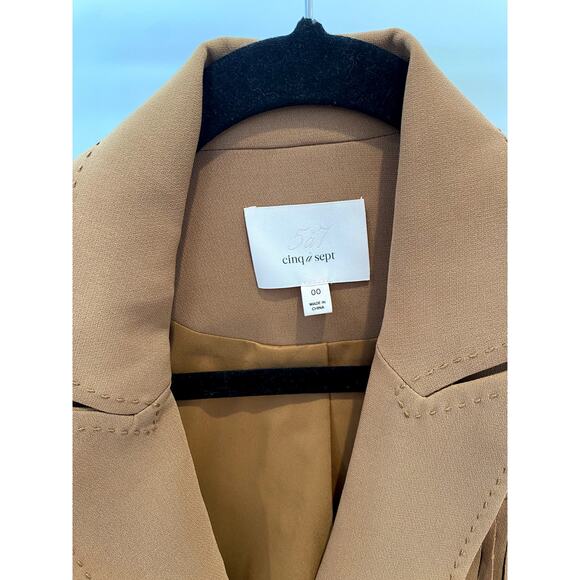 Cinq a Sept Dani Fringe Blazer in Cinnamon size 00 - Picture 3 of 6